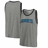 Charlotte Hornets Fanatics Branded Wordmark Tri-Blend Tank Top - Heathered Gray